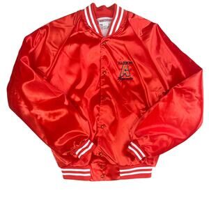 Vintage Auburn Satin Bomber Jacket Orange Alumni Majorette M/L Made In USA